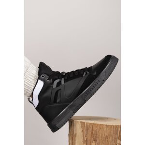 Riccon Men's Comfort Sneaker Boots 001263 Black Smoked