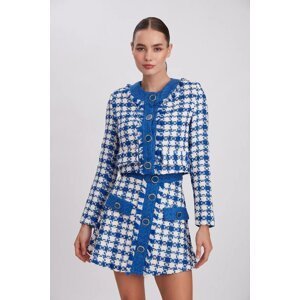 Laluvia Sax Bell Skirt Jacket Tweed Suit