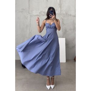 Laluvia Blue Katy Striped Dress