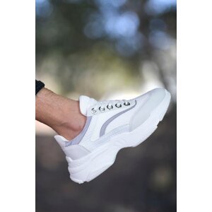 Riccon Men's White Mesh Sneakers 0012157A