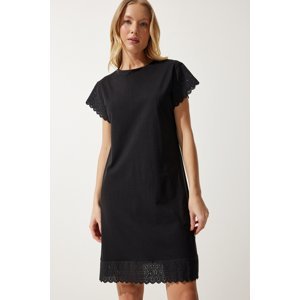 Happiness İstanbul Women's Black Scalloped Knitted Dress