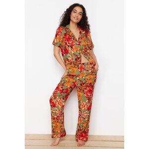 Trendyol Multi Color Floral Viscose Woven Pajamas Set