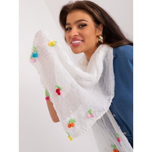 Bílý dámský šátek s bavlnou