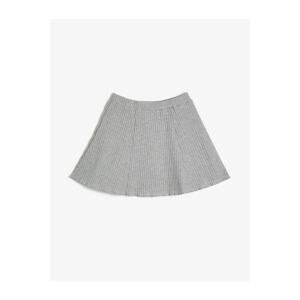 Koton Flare, Medium-Length Skirt in Glittery Textured Fabric.