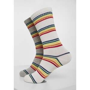 Ponožky Rainbow Stripes 2-Pack šedá/bílá