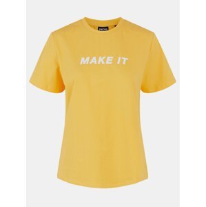 Žluté tričko s nápisem Pieces Niru - Dámské
