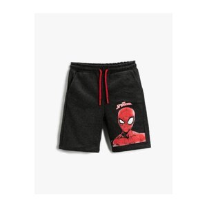 Koton Spiderman Licensed Printed Shorts With Lace-Up Waist