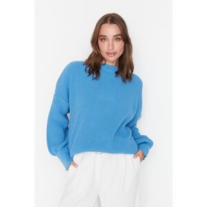 Trendyol Blue Wide Fit Crew Neck Knitwear Sweater