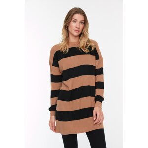 Trendyol Brown Striped Knitwear Sweater