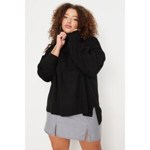 Trendyol Curve Black Slits in the Sides Knitwear Sweater