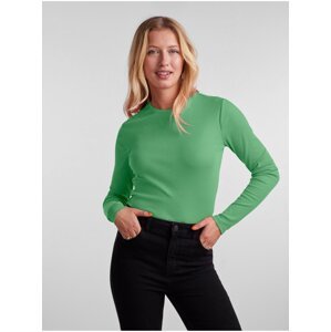 Zelené dámské basic tričko s dlouhým rukávem Pieces Ruka - Dámské