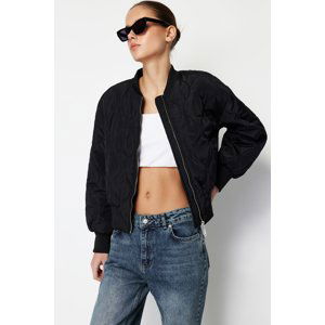 Trendyol Black Oversize nepromokavý bundový kabát bomber