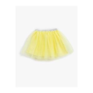 Koton Incense Mini Skirt With Glitter Lined, Shiny Elastic Waist.