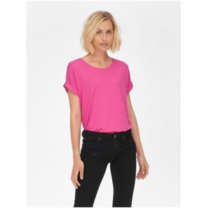 Tmavě růžové dámské tričko ONLY Moster - Dámské
