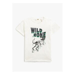 Koton Printed White Boys' T-Shirt 3skb10106tk