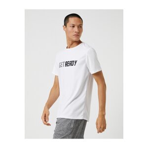 Koton Sportovní tričko Motto Tištěný Crew Neck Prodyšná tkanina