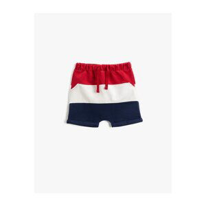 Koton Color Contrast Tie Waist Shorts with Pockets