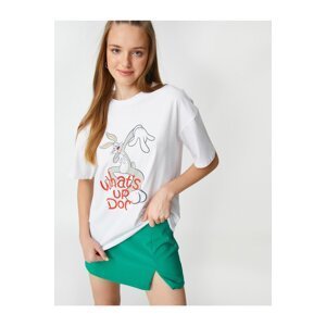 Koton Bugs Bunny Printed T-Shirt Licensed Short Sleeve Crew Neck