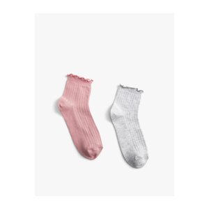 Koton Basic Set of 2 Crepe Socks with Frill Detailed