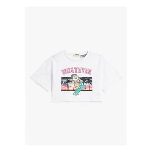 Koton Printed White Girls' T-Shirt 3skg10162ak