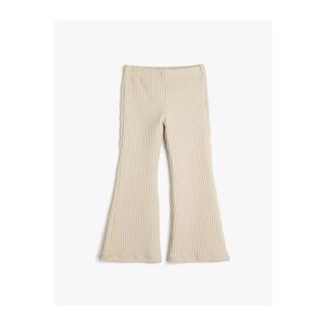 Koton Spanish Leg Leggings Trousers. Textured, Elastic Waist.