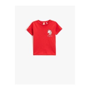 Koton Unicorn Printed T-Shirt Short Sleeved Crew Neck