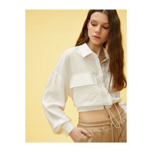 Koton Crop Waist Pleated Shirt