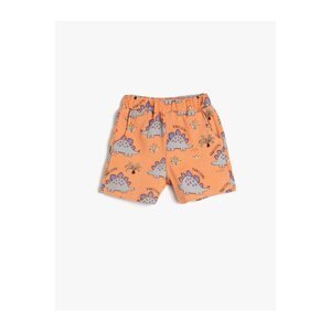 Koton Shorts with Dinosaur Print, Elastic Waist, Cotton