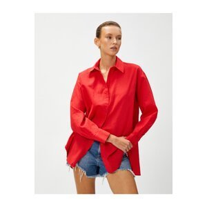 Koton Oversized Linen Shirt With Long Sleeves