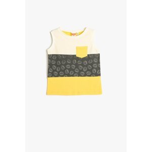 Koton Baby Boy Color Block Round Neck Cotton Sleeveless T-Shirt 3smb30013kk