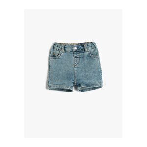 Koton Denim Shorts with Pocket Elastic Waist, Cotton