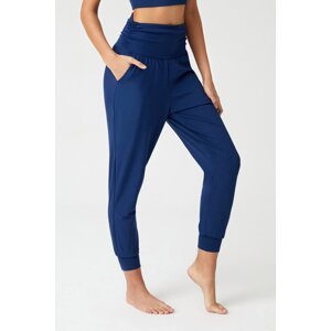 LOS OJOS Tmavě modré kalhoty s elastickým pasem pytlovitý vzhled harémové kalhoty