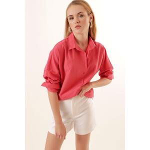 Bigdart 3900 Oversize Basic Long Shirt - Pomegranate