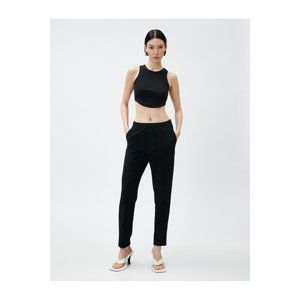 Koton Skinny-Legged Sweatpants Ribbed Tie Waist.