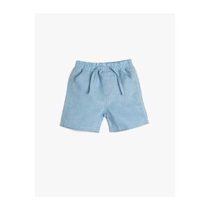 Koton Linen Shorts Pocket Elastic Tie Waist