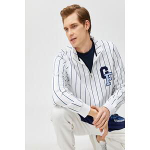 Koton Men's White Striped Sweatshirt