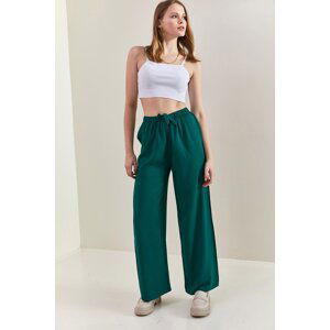 Bianco Lucci Women's Waist Belted Wide Leg Viscose Trousers