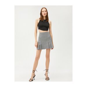 Koton Mini Skirt Crowbar Pattern Pleated