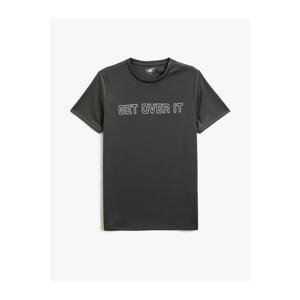 Koton Sports T-Shirt Motto Printed Crew Neck Short Sleeve Breathable Fabric