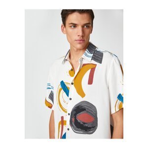 Koton Abstract Printed Classic Collar Summer Shirt