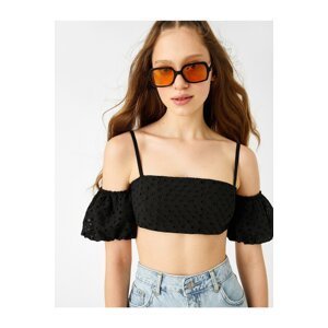 Koton Crop Singlets Off-the-Shoulder Embroidery
