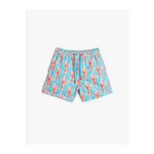 Koton Marine Shorts Lobster Printed Fishnet Lined.