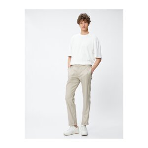Koton Fabric Trousers Slim Fit Buttoned Pocket Detailed Viscose Blend.