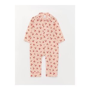 LC Waikiki Baby Girl Rompers With Long Sleeves, Patterned Baby Collar