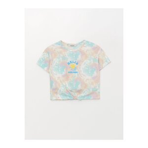 LC Waikiki Lcw Kids Crew Neck Printed Short Sleeved Girls' Crop T-Shirt Ofstr