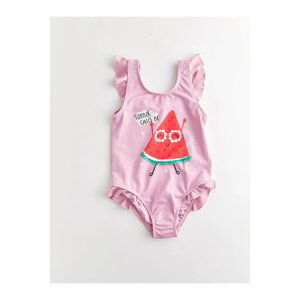 LC Waikiki Crew Neck Printed Swimsuit for Baby Girl