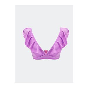 LC Waikiki Women's Bikini Top with Stitched Pads and Ruffle Detail