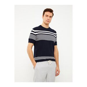 LC Waikiki Crew Neck Short Sleeve Striped Men's Knitwear Sweater