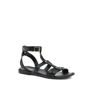 Polaris  319132.z 2Fx Black Woman Flat Sandals