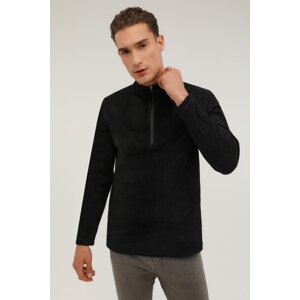KINETIX Zippered Collar Fleece 2pr Black Men's Fleece